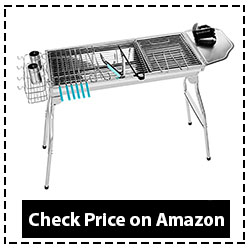 Miady Stainless Steel Foldable Charcoal Barbecue Grill